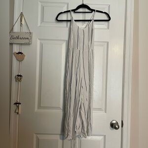 La Hearts Cream and Blue Striped jumpsuit